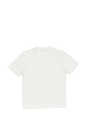 white fabric t-shirt PAOLO PECORA KIDS | PP4179GESSO